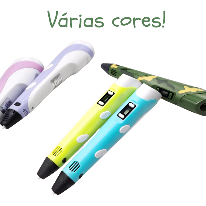 Caneta 3D Infantil Montessori + 9m de Filamento de BRINDE!