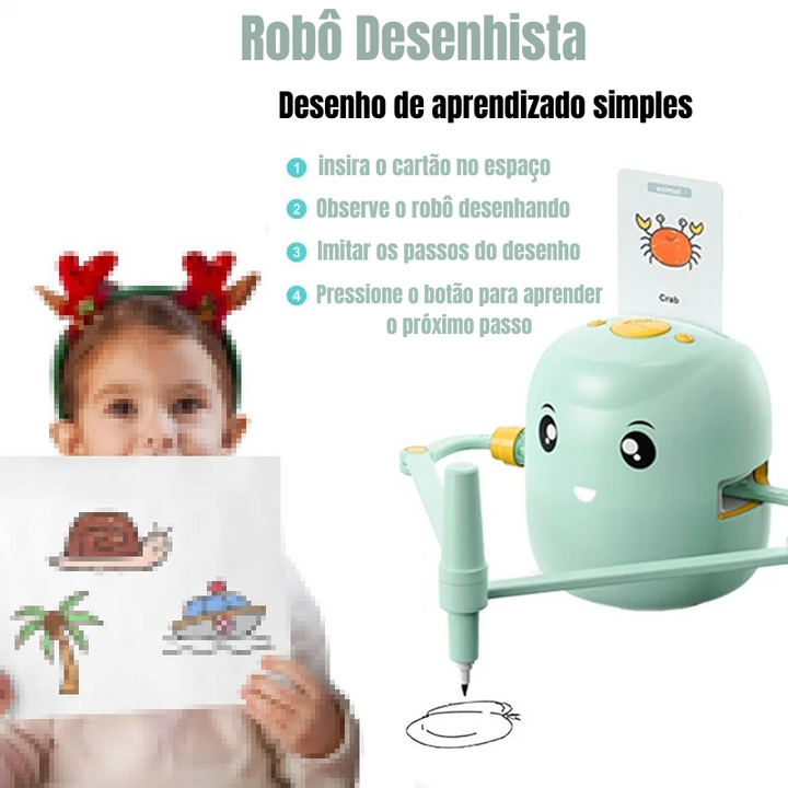 Kit Robô Interativo Desenhista 100 Desenhos